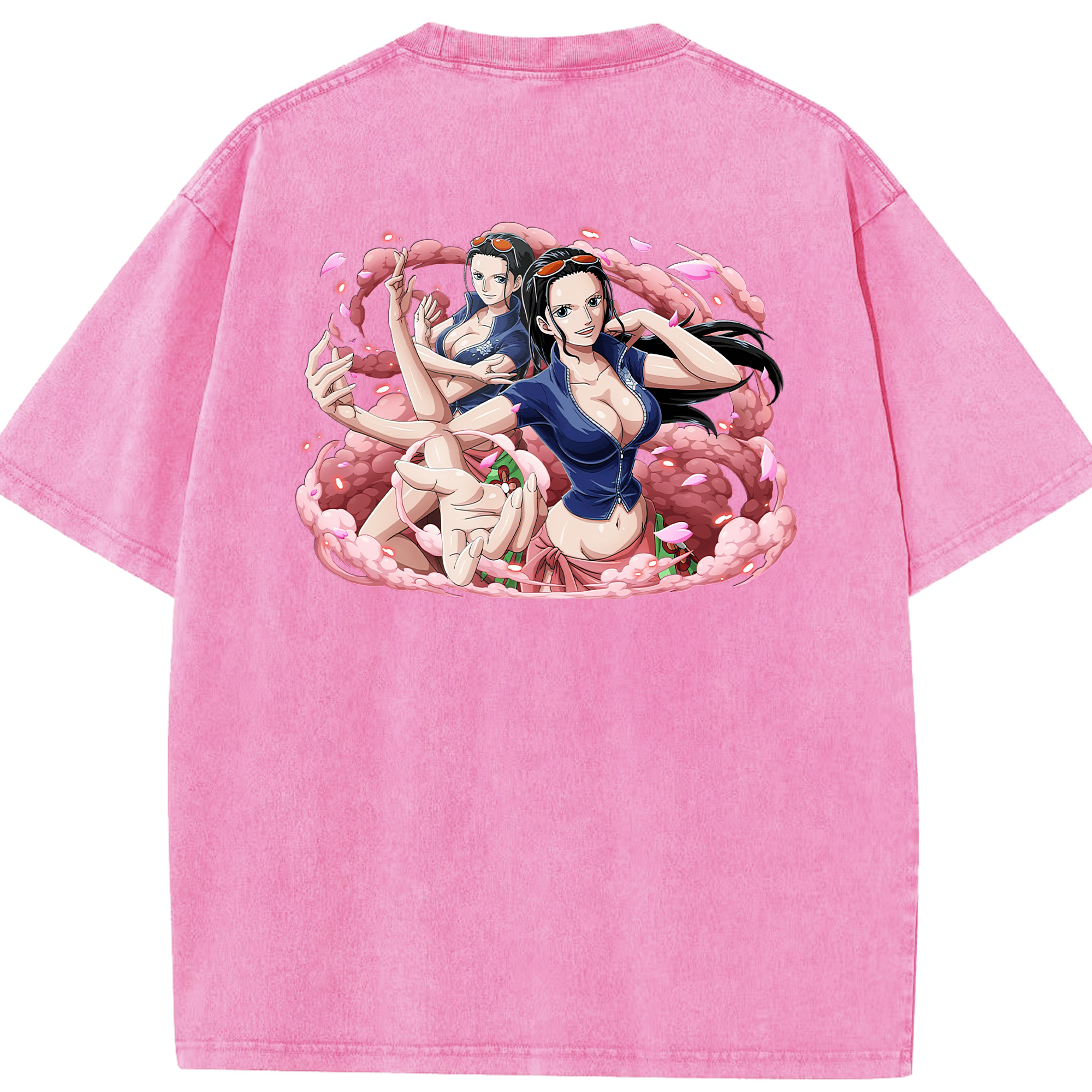 ワンピース ニコ・ロビン ONE PIECE Nico Robin 綿100% ヴィンテージ風 半袖Tシャツ（背面プリント）